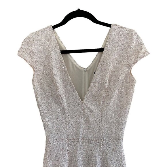 Dress the Population Size XS Cece Gold Ombre Sequin Midi Dress Wedding - Picture 9 of 12